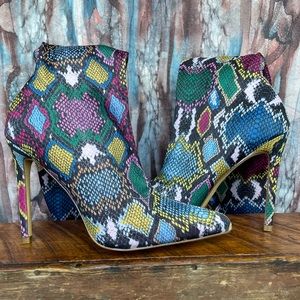 AKIRA “Gisele” Multi-color Snakeskin Over the knee Boot- US Size 8.5